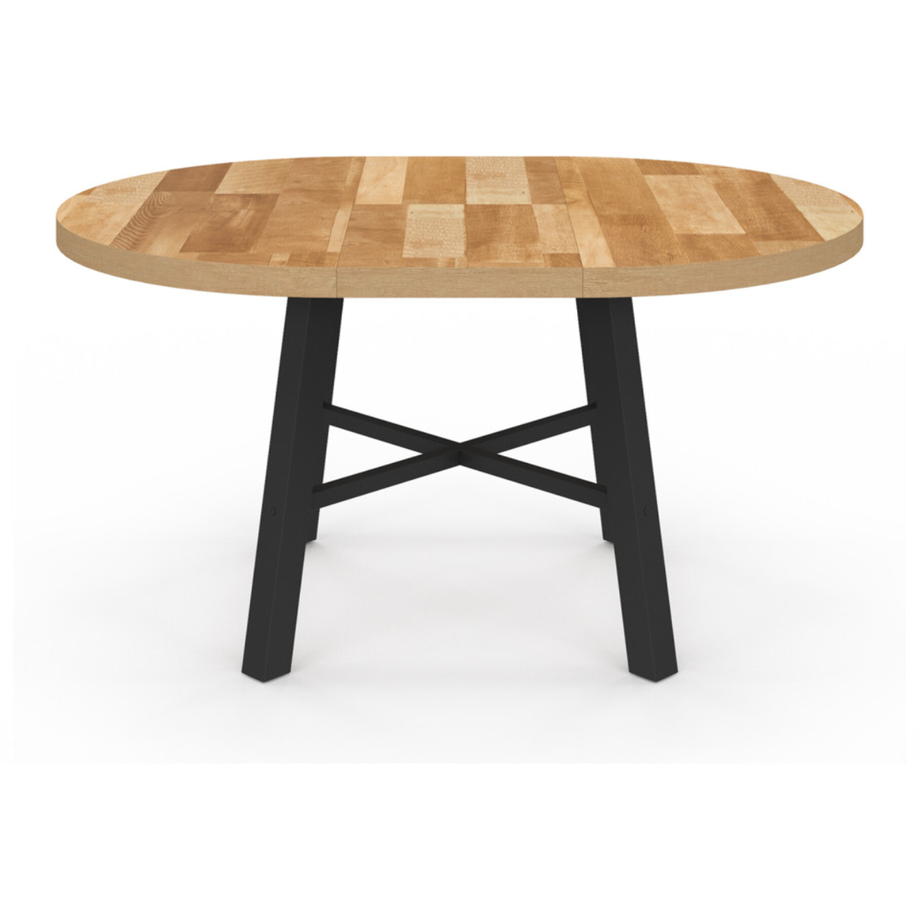 Table repas Mathilde plateau extensible 110-150cm bois et pieds noirs