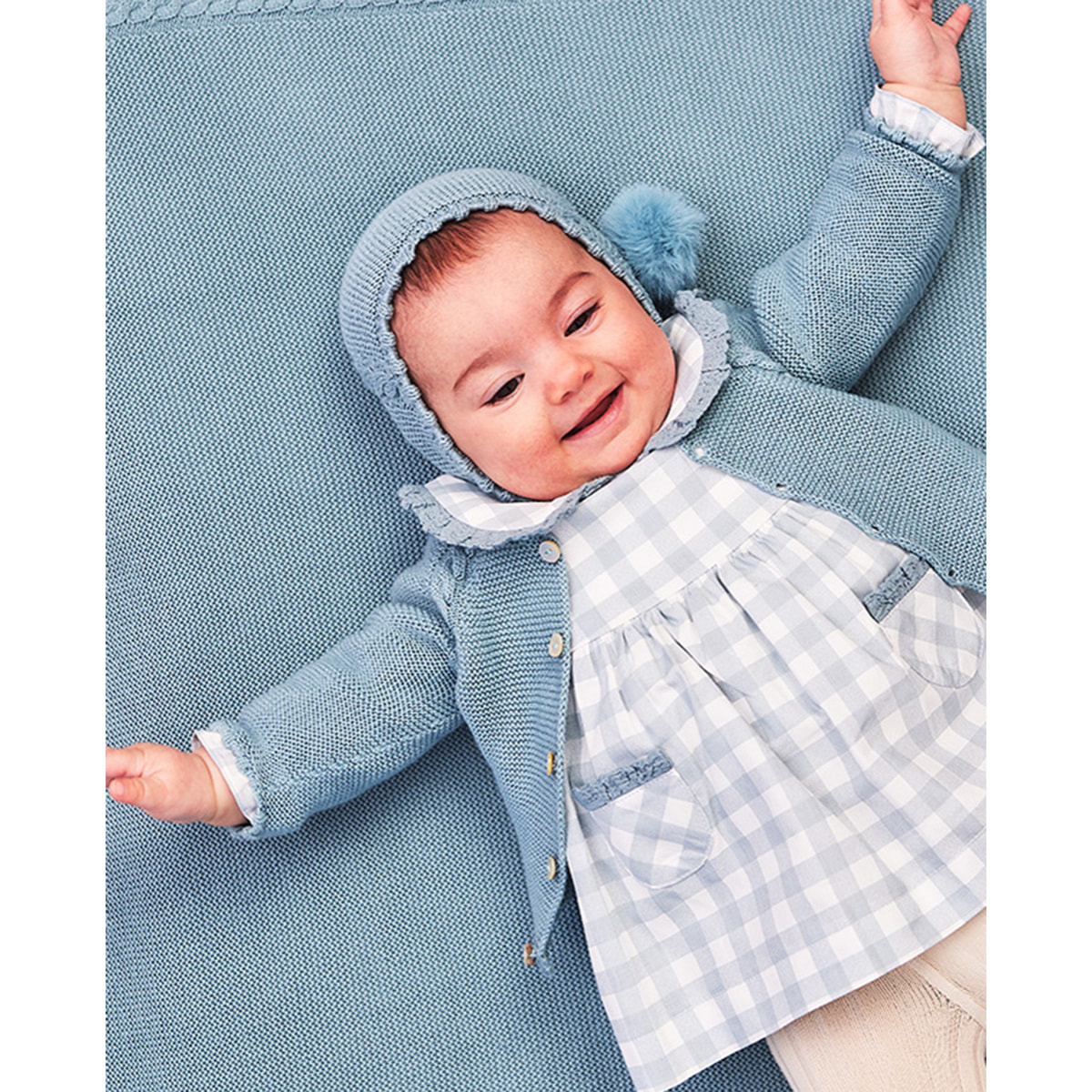 CHAQUETA BEBÉ TRENZA AZUL