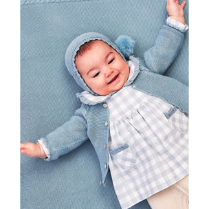 CHAQUETA BEBÉ TRENZA AZUL