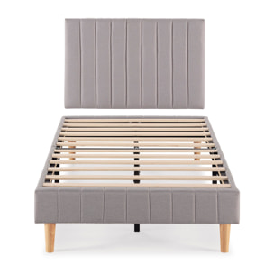 Base tapizada + cabecero Eris Gris claro