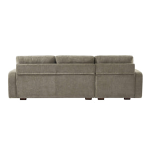Canapé d'angle gauche 3 places tissu vert de gris L 260 x P 88 / 139cm / x H 87cm - Dany