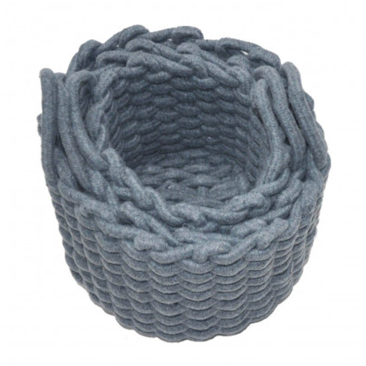 Lot de 3 paniers rond en corde tressée - AMOR