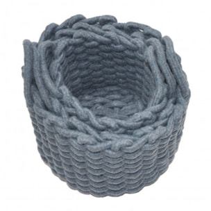 Lot de 3 paniers rond en corde tressée - AMOR