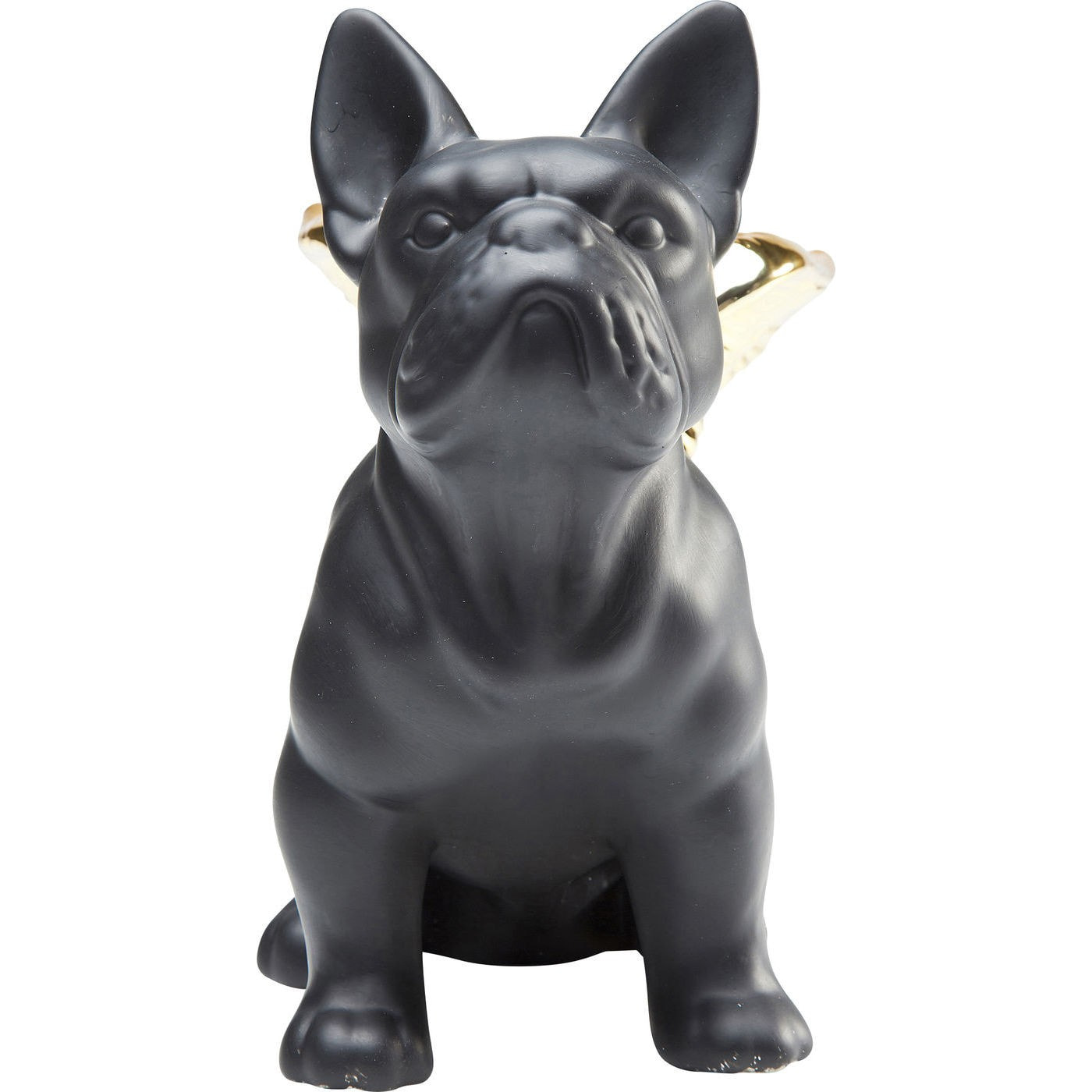 Déco bouledogue noir ailes dorées Kare Design