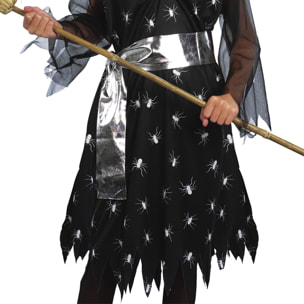 Abito Strega Dei Ragni Costume Halloween Nero Bambina