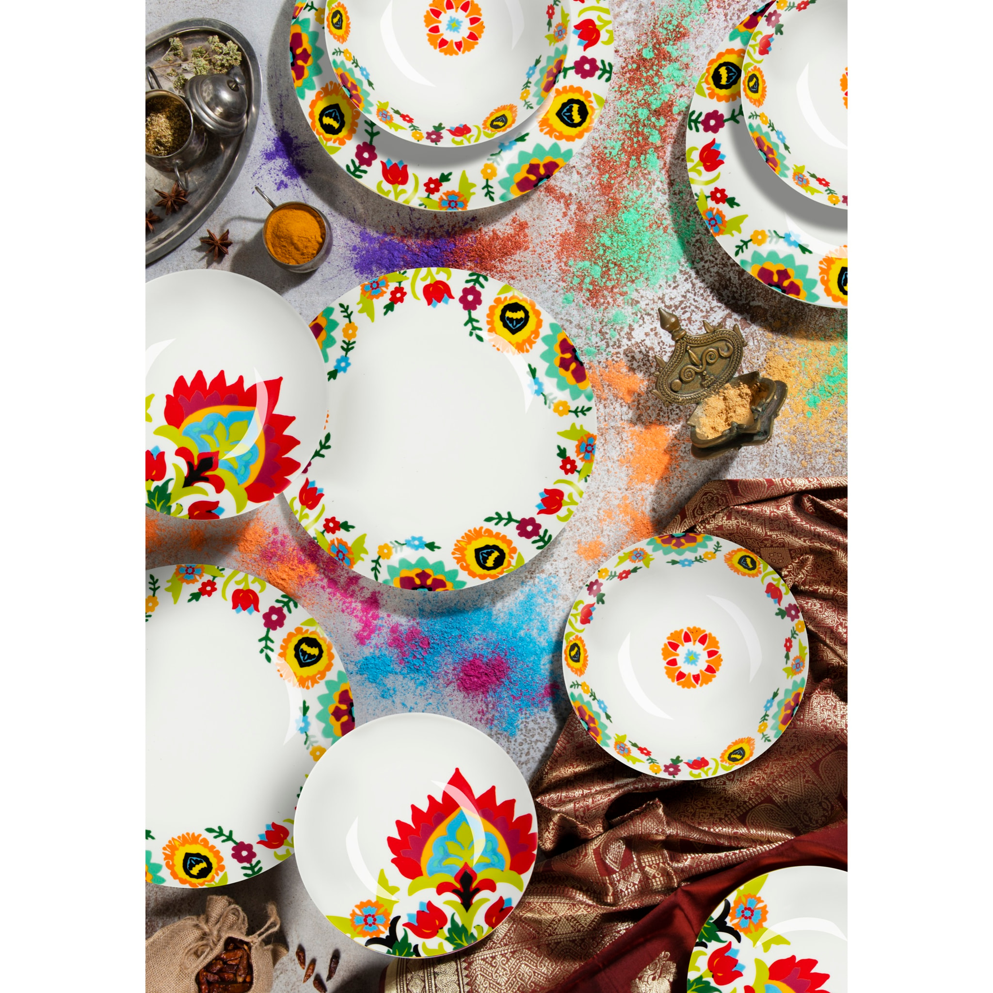 Service de table 18 pièces Excelsa – Jaipur, Porcelaine Blanc