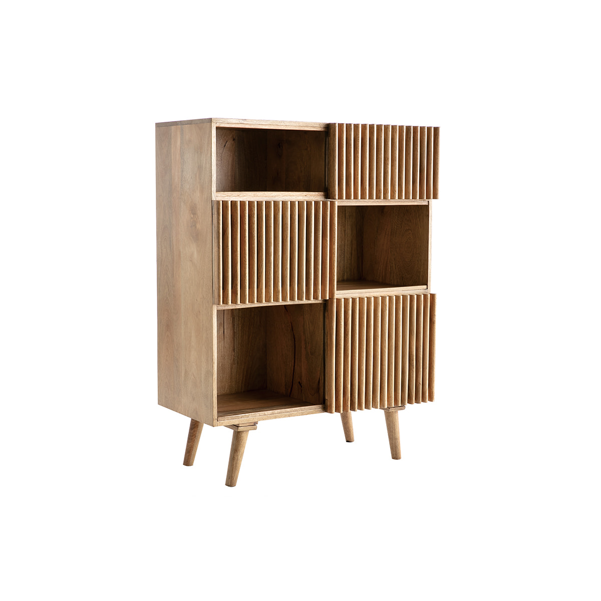 Buffet haut en bois manguier massif 3 portes coulissantes L85 cm ALBA