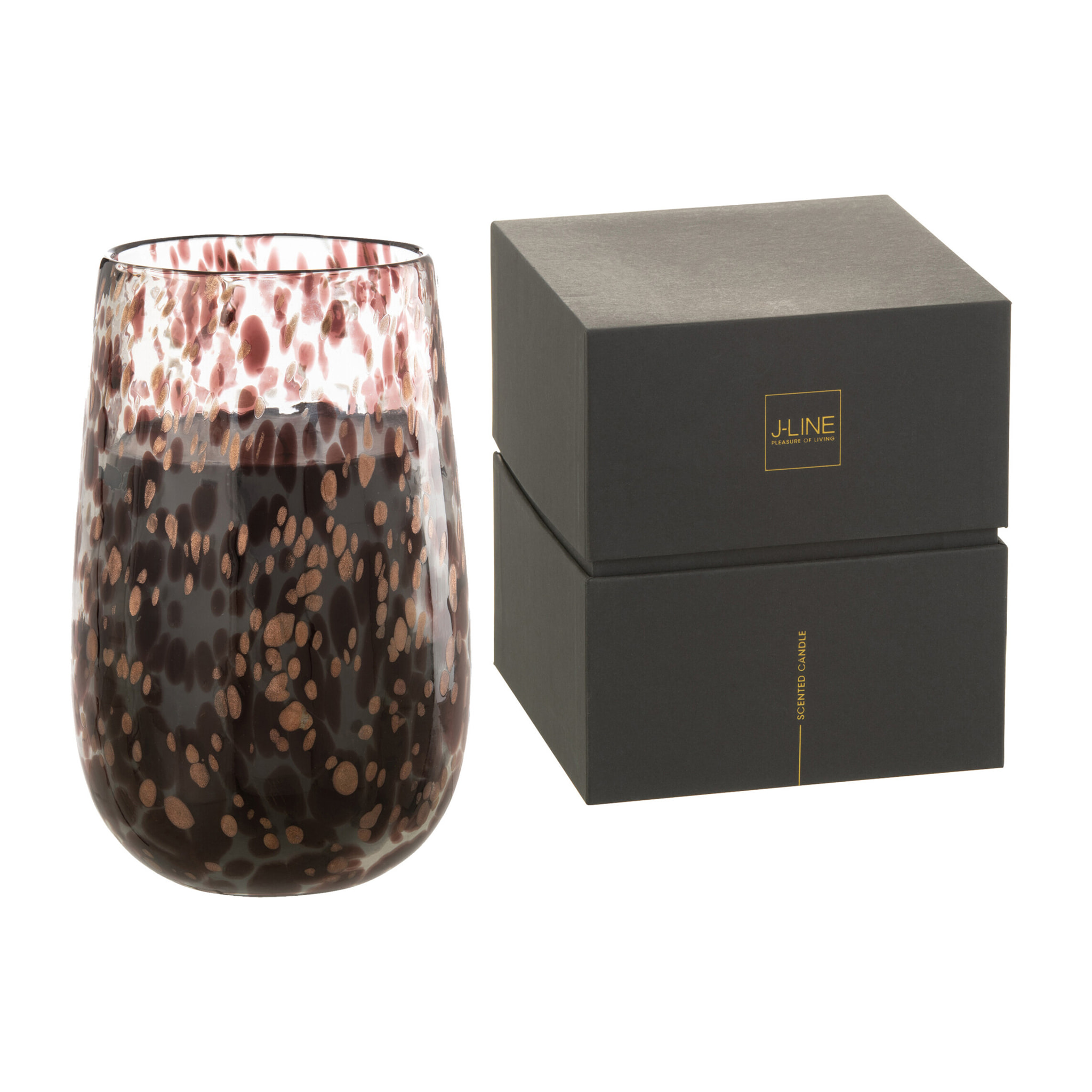 J-Line bougie parfumée Mia - verre - noir/mix - large - 230H