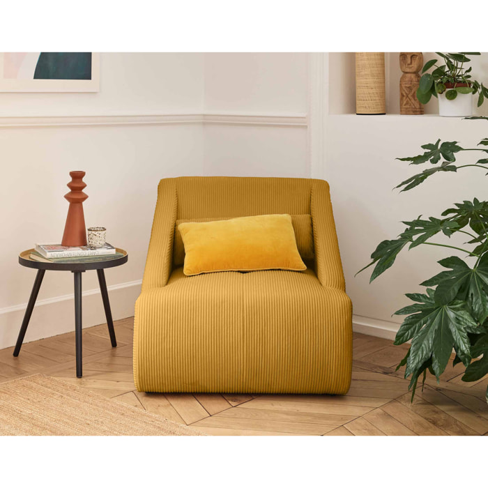 Onyx - fauteuil - en velours côtelé - Jaune