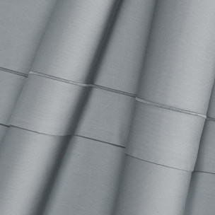 Completo letto in raso tinta unita silver 100% cotone