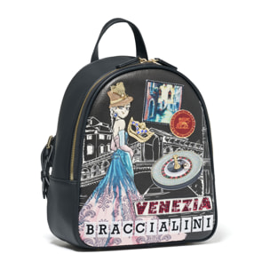 Zaino  da donna In Poliestere e Poliuretano Prodotto artigianale 24x29x12 cm