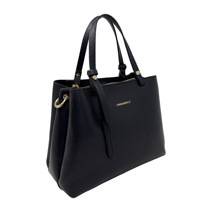 Borsa a Mano Elegante da Donna in Pelle Martellata con Tracolla