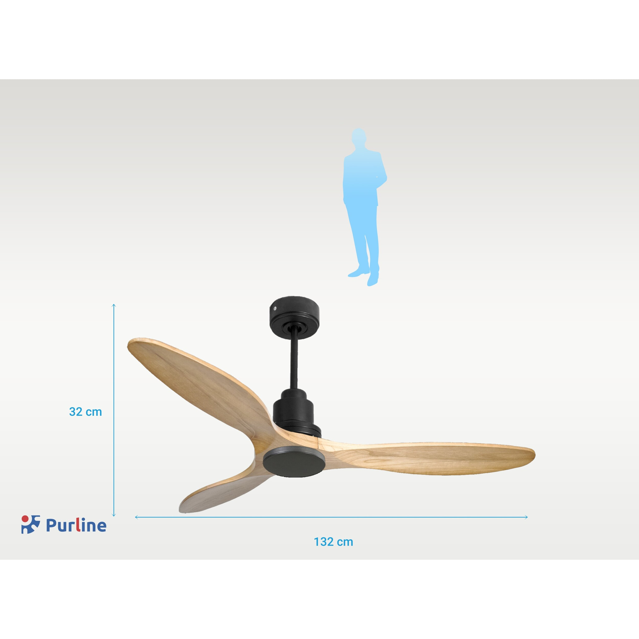 Ventilateur de plafond Réversible  Thermostat Wifi Moteur à courant continu Toits en pente Télécommande Hypersilence Mémoire Shopify Vendible (AUTOMATIQUE)