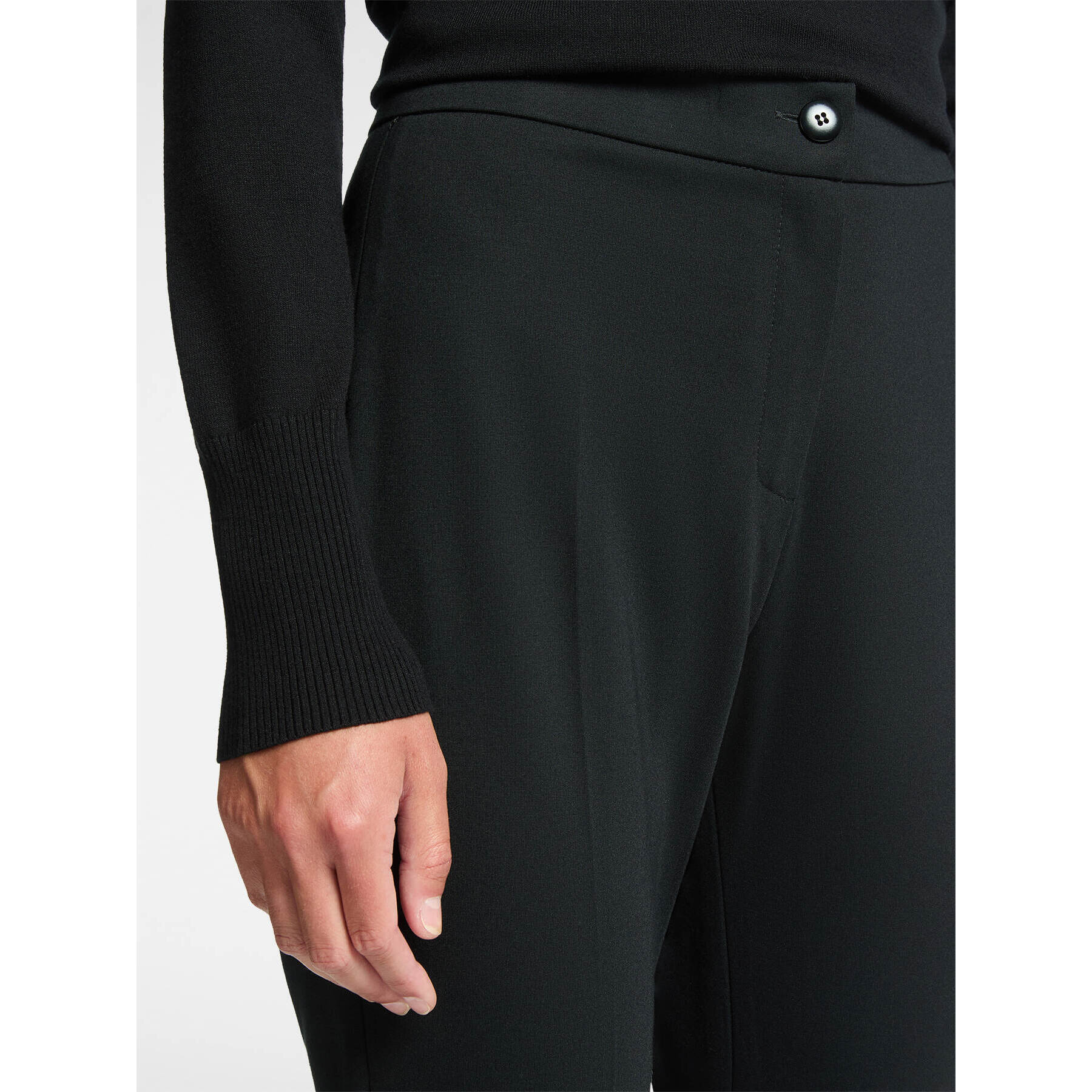 Elena Mirò - Pantaloni slim in punto Milano - Nero