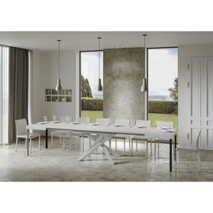 Mesa extensible 90x130/390 cm Volantis Fresno Blanco estructura blanco