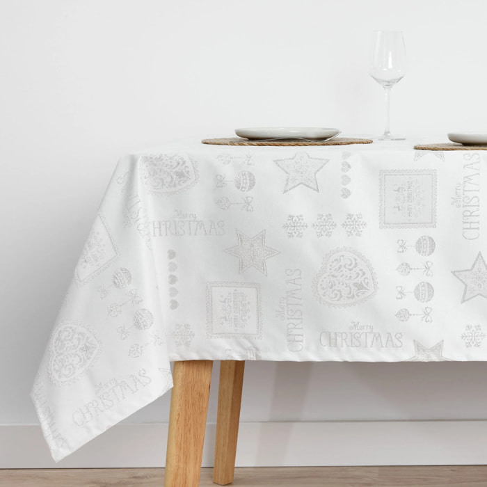 Nappe en tissu jacquard fil d'argent PSC4732A