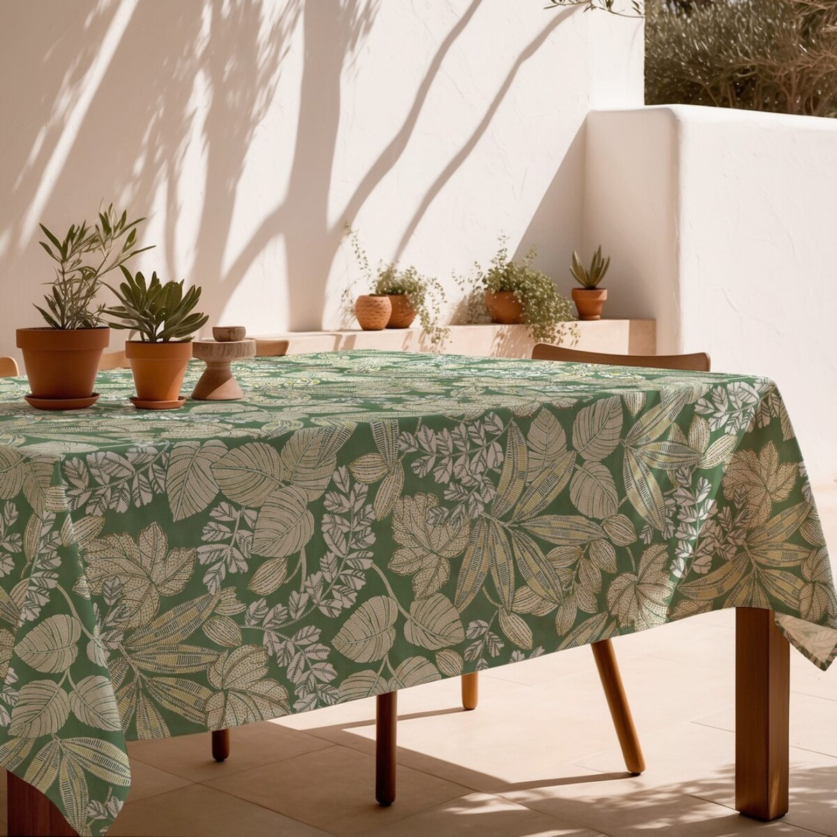 Mantel estampado antimanchas MALENA VERDE