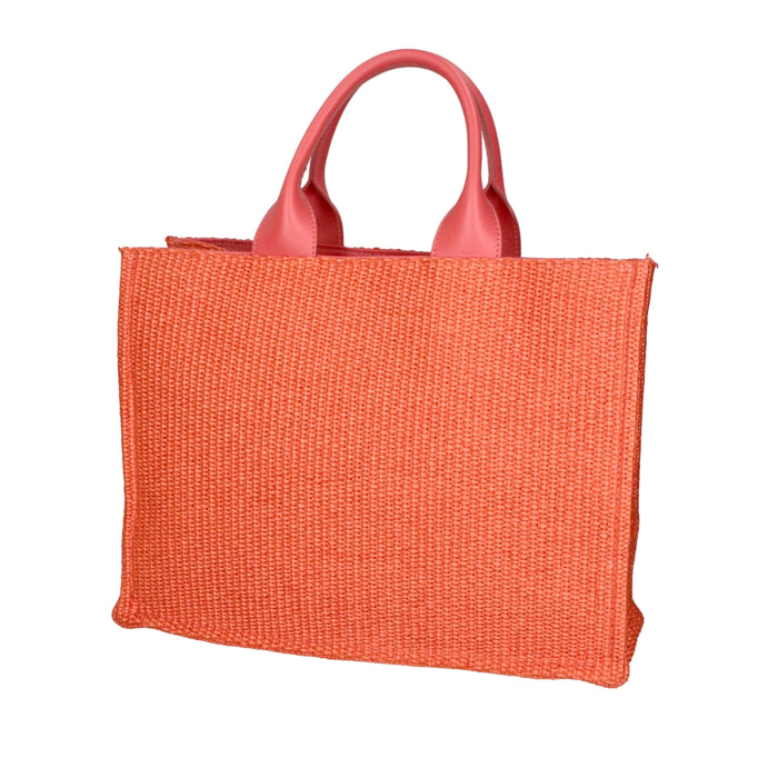 Borsa a mano da donna - Modello False - Misto pelle e tessuto - 31.0 x 41.5 x 15.5 cm