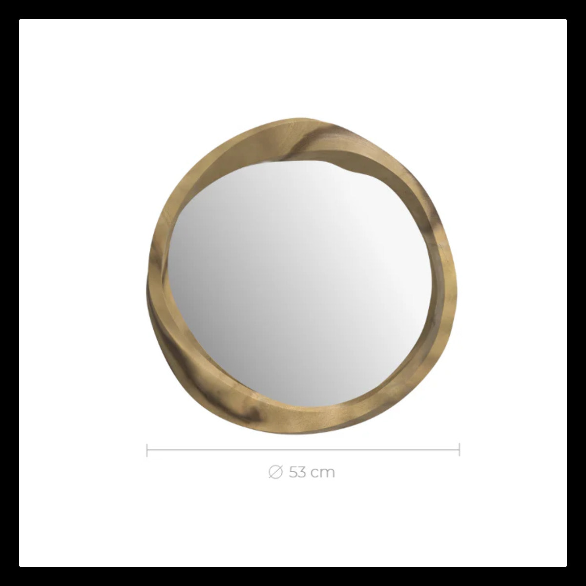 Miroir rond en bois clair de suar ondulé D53 cm - Yong