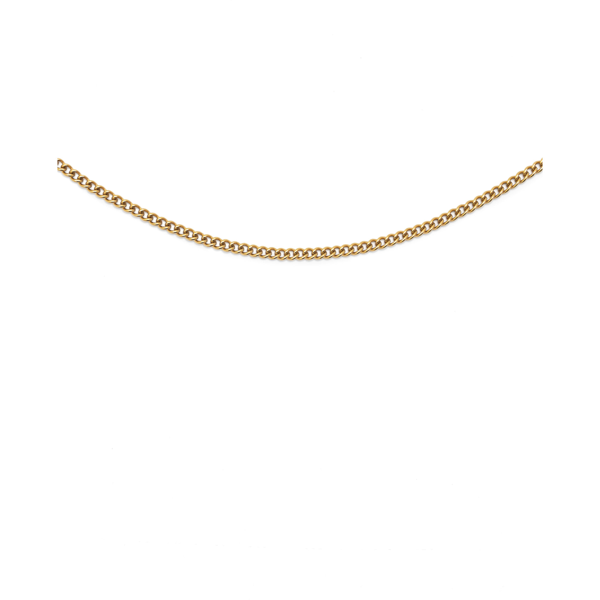 Collar Cadena Barbada Acero Baño Oro