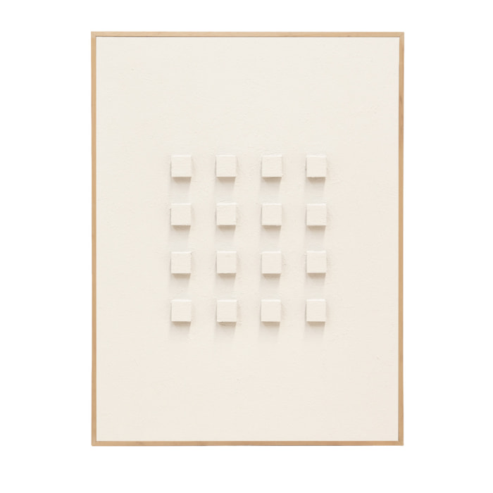 Cuadro blanco decorativo sobre algodón con bastidor de madera pintado artesanalmente con pintura al óleo de varias medidas