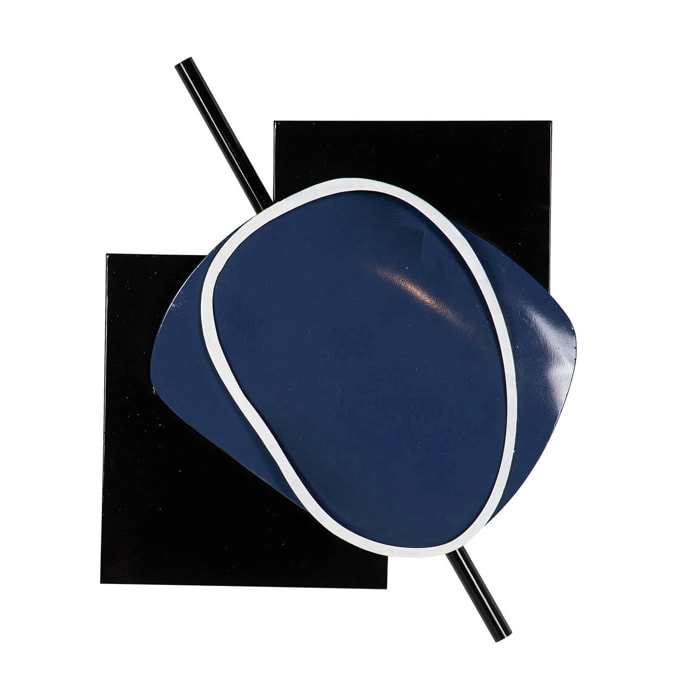 Adorno Pared Metal Negro Azul 66x6x81 Cm