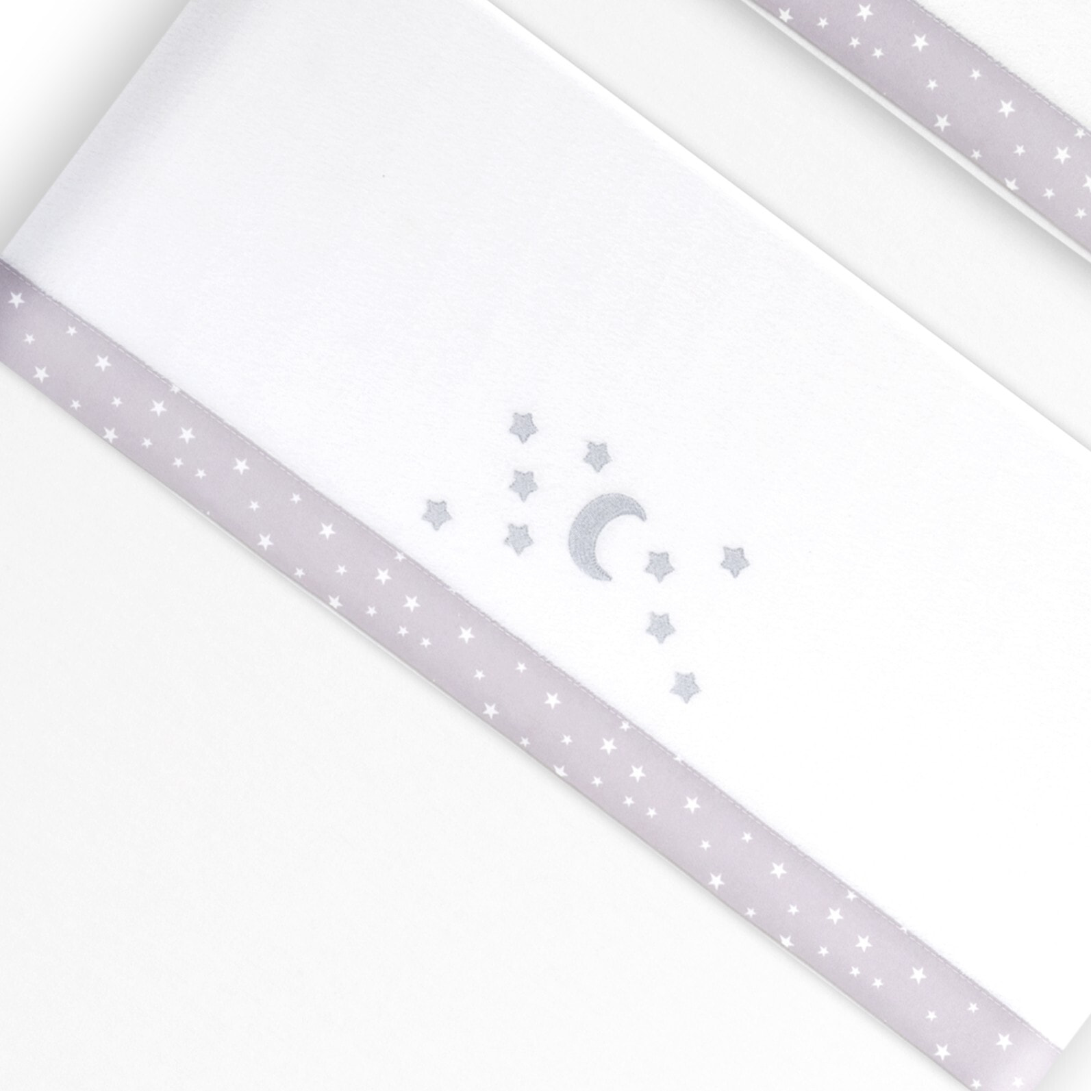 Triptico Coche Coralina D. Algodon Luna Estrellas Bco/Gris