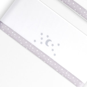 Triptico Coche Coralina D. Algodon Luna Estrellas Bco/Gris