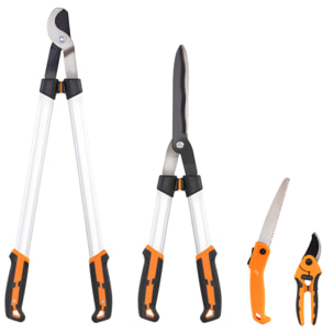 Ensemble 4 pièces taille-haies ébrancheur sécateur scie pliable