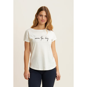 T-shirt comfort fit con slogan "Seize The Day"