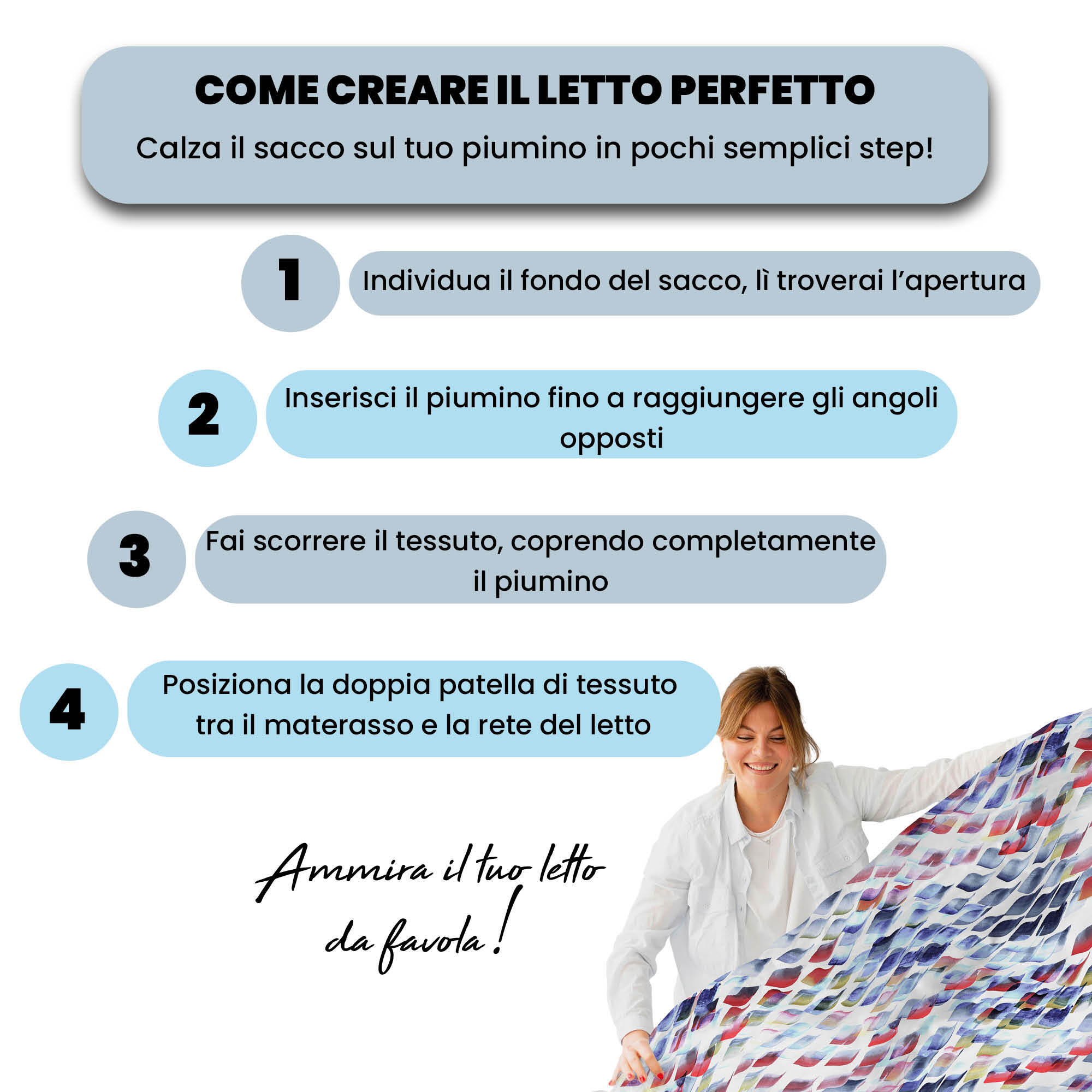 COPRIPIUMINO FASHION, 100% Microfibra, No Stiro - LENA