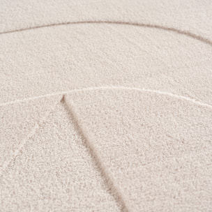 LENNY - Tapis de salon creme au design artistique