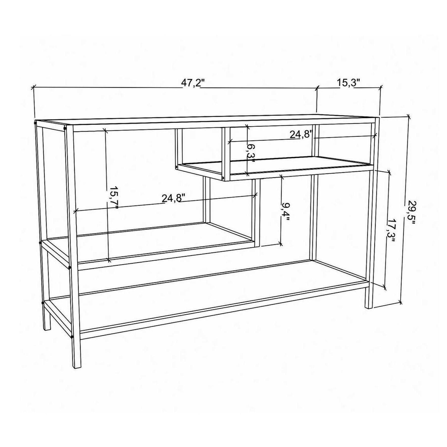 Mobile porta TV Dplizzar, Credenza da soggiorno, Armadio basso per TV, Base parete attrezzata, 120x39h75 cm, Quercia e Nero