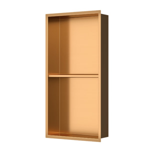 Aurum Niche de Douche à encastrer, Acier Inoxydable 304, 2 étagères, 60x30x10cm, Cuivre brossé PVD (SATAURN6030SBRG)
