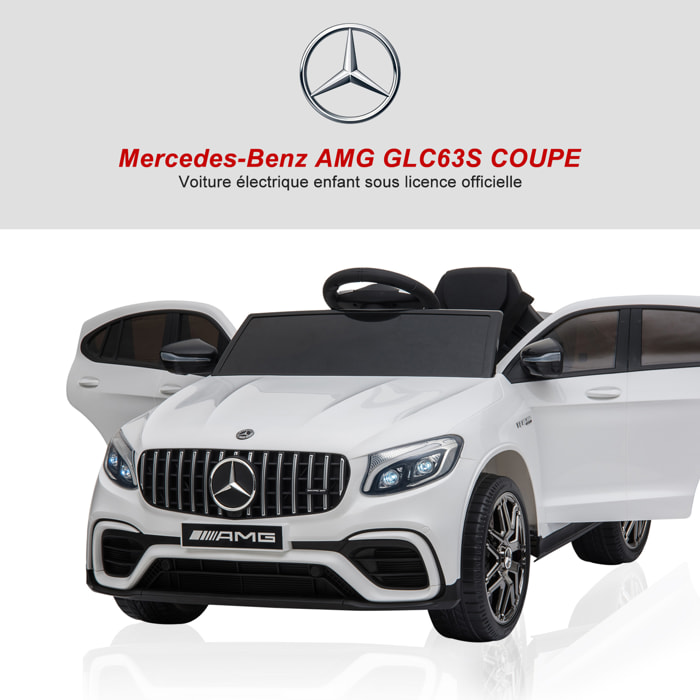 Voiture véhicule électrique enfant 12 V 35 W V. 3-5 Km/h télécommande effets sonores + lumineux Mercedes GLC AMG blanc