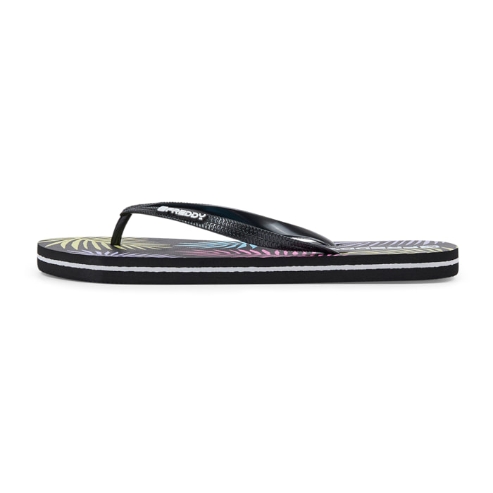 Infradito flip-flop donna con stampa tropicale e logo