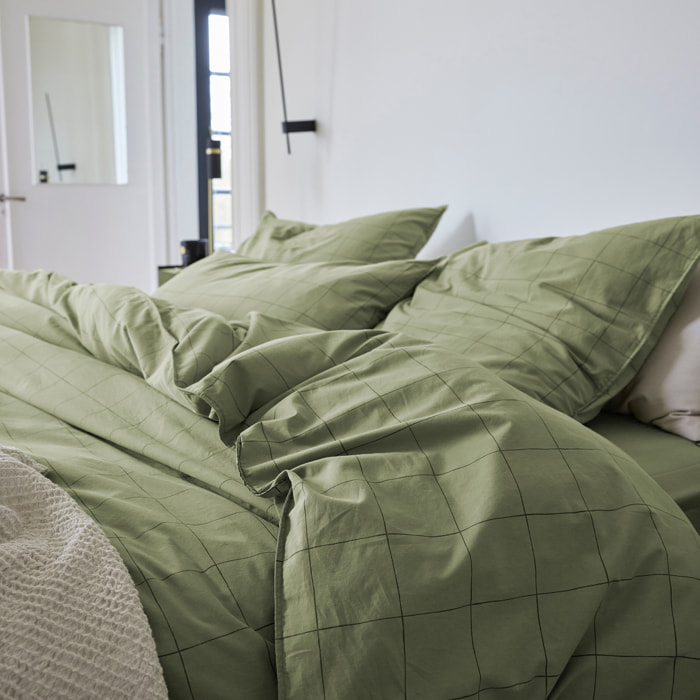 Taie d'oreiller en percale de coton lavé, IMPRESSION GRAPHIQUE