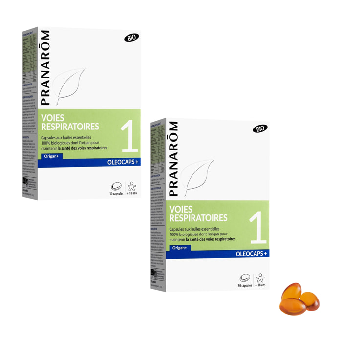 Pranarom - Duo Oleocaps 1 - Capsules Voies respiratoires - Bio - 30 capsules