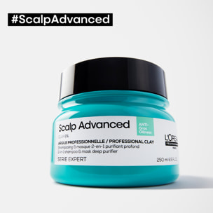 Shampoing Masque 2-en-1 Anti-Gras à l'Argile Purifiant Scalp Advanced 250ml - Serie Expert