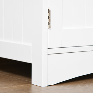 Armario de Baño con 3 Estantes Cajón y 2 Puertas Cocina Dormitorio 60x33x122,5cm