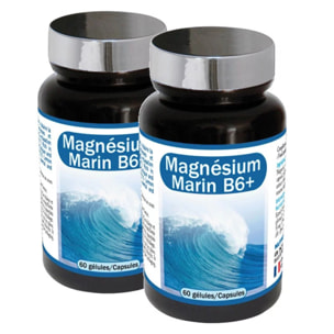 NUTRIEXPERT - Magnésium Marin B6+ - Complément Alimentaire à Base de Magnésium + Vitamine B6 + Mélisse - Favorise l'Équilibre du Système Nerveux et le Bien-Être - Réduit la Fatigue - Lot de 2 produits