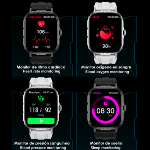 Smartwatch M106 con doble correa una de silicona y otra de nylon. Notificaciones de Apps, monitor de salud, modos deportivos.