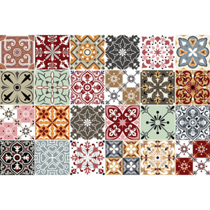 Stickers muraux - Sticker Mural Carrelage adhésif Cuisine Salle de Bain - 24 STICKERS CARRELAGES PORTIA