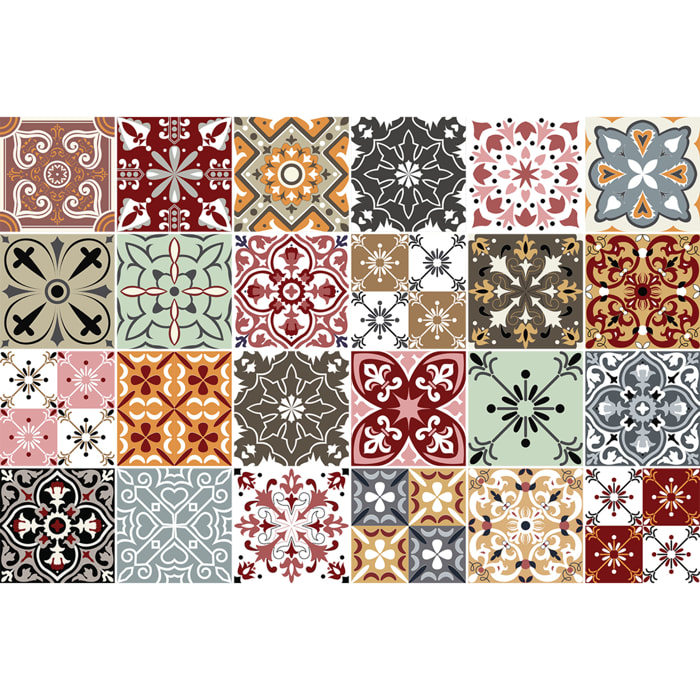 Stickers muraux - Sticker Mural Carrelage adhésif Cuisine Salle de Bain - 24 STICKERS CARRELAGES PORTIA
