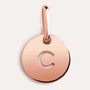 Mini Medallion Letter Plata Baño Oro Rosa