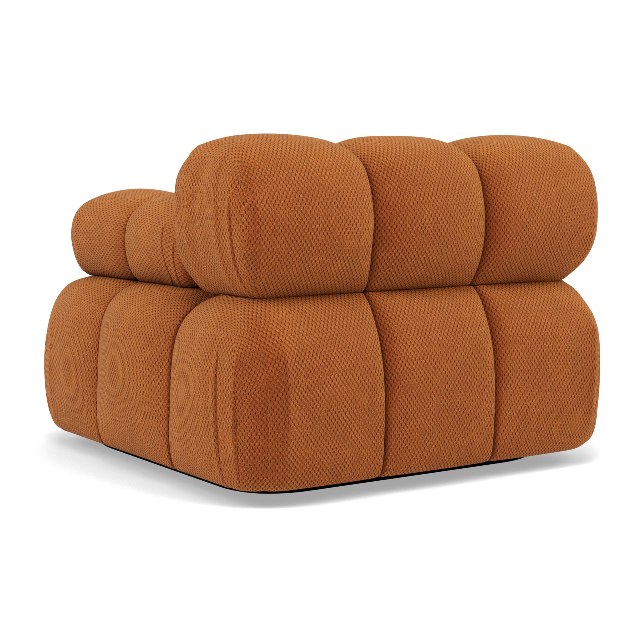 Ruby - module d'assise droit en velours texturé - Terracotta
