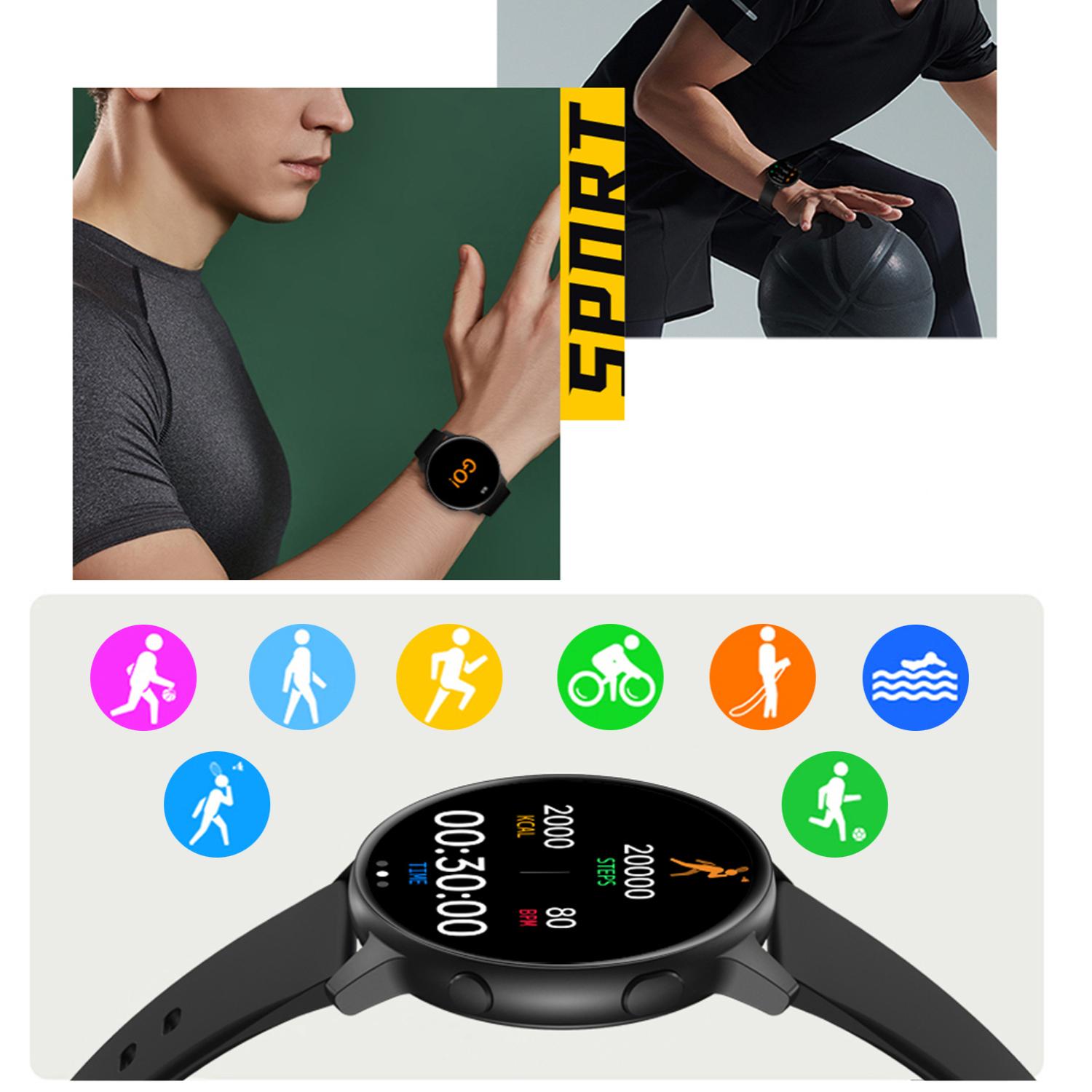 Orologio intelligente MX1. Con notifiche, frequenza cardiaca, pressione sanguigna e monitor O2, modalità sportive. Sommergibile.