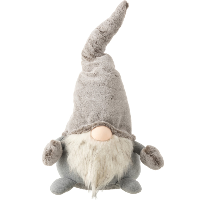 J-Line figurine Père Noël Debout  - polyester/peluche - gris/blanc - large