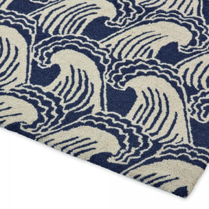 Tapis salon et chambre fait à la main en laine motif géométrique NUITORH