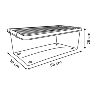 Boîte de rangement Clip'N Box rectangulaire 40L transparent